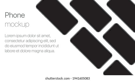 Teléfonos móviles conceptuales para interfaz de usuario, presentación de experiencia de usuario. Burla de Smartphone. Concepto de diseño de interfaz de aplicación móvil. Vector eps 10.
