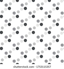 Conceptual moon crater vector seamless pattern background. Grunge style hand drawn celestial asteroids black and white backdrop. Modern all over print of meteor imprints for fun stationery, packaging