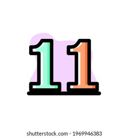 Conceptual Number 11 Icon Design Illustration Design eps10 great for any purposes