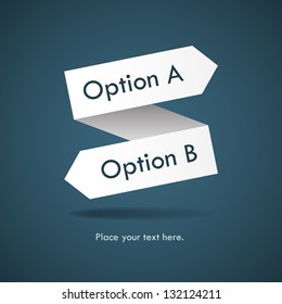 Conceptual origami background for presenting two options. EPS10 vector.