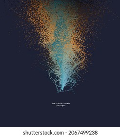 Conceptual particle wave background. Abstract creative scribble line wave. Modern vector illustration.