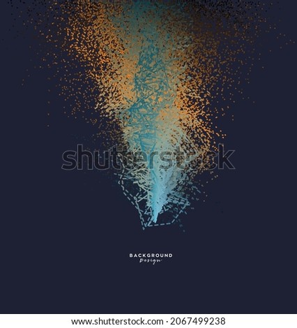 Conceptual particle wave background. Abstract creative scribble line wave. Modern vector illustration.