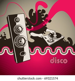 Conceptual party banner with abstraction. Vector illustration.