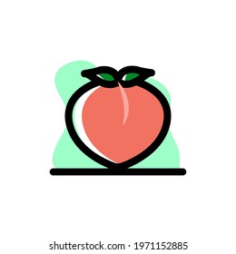 Conceptual Peach Fruit Vector Illustration Design Icon Eps10