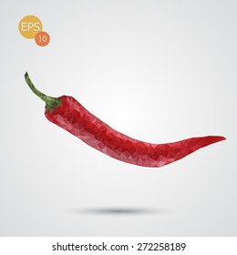 Conceptual Poly Hot Chili Pepper isolated. Vector version