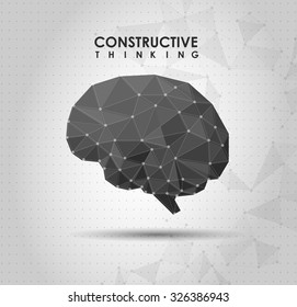 Conceptual Polygonal Brain. Abstract illustration.