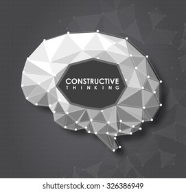 Conceptual Polygonal Brain. Abstract illustration.
