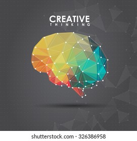 Conceptual Polygonal Brain. Abstract illustration.