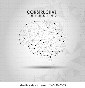 Conceptual Polygonal Brain. Abstract illustration.
