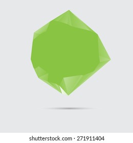 Conceptual polygonal geometric speech bubble. Abstract vector Illustration, low poly style paper. Stylized design element. Background design for banner, poster, flyer, cover, brochure.