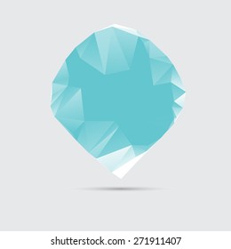 Conceptual polygonal geometric speech bubble. Abstract vector Illustration, low poly style paper. Stylized design element. Background design for banner, poster, flyer, cover, brochure.