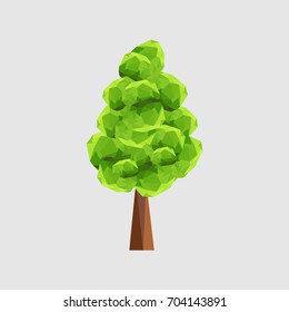 Conceptual polygonal geometric tree. Abstract vector Illustration, low poly style. 