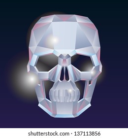 Conceptual polygonal human skull. Abstract vector illustration. Hipster style. Eps 10