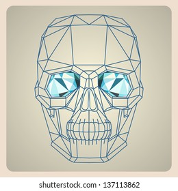 Conceptual polygonal human skull. Abstract vector illustration. Hipster style. Eps 8