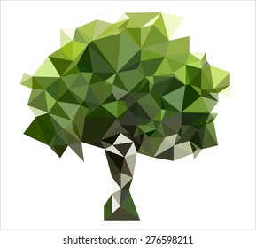 Conceptual polygonal tree. Abstract vector Illustration,
