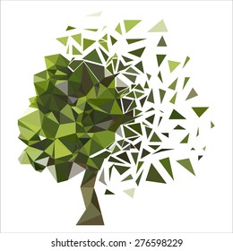 Conceptual polygonal tree. Abstract vector Illustration,