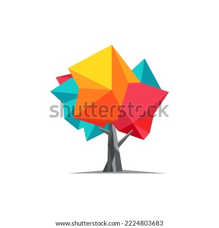 conceptual polygonal tree abstract vector