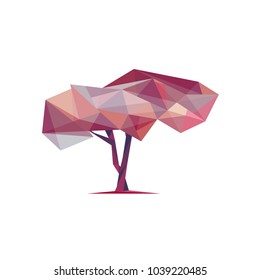 Conceptual polygonal tree. Low poly style. Abstract vector Illustration for poster, flyer, cover, brochure.