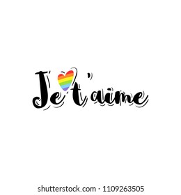 Conceptual poster with LGBT rainbow hand lettering