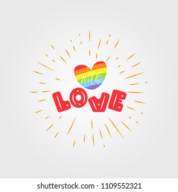 Conceptual poster with LGBT rainbow hand lettering