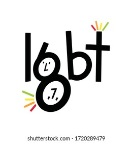 Conceptual poster with LGBT rainbow hand lettering. Vector typographic illustration for gay community support.