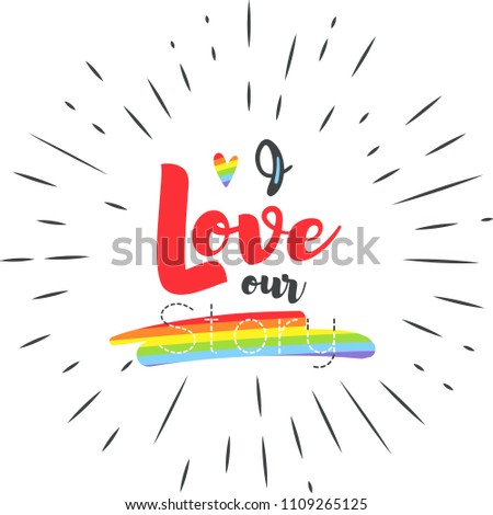 Conceptual poster with LGBT rainbow hand lettering