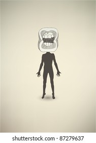 Conceptual poster. The mental state of human