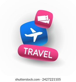 Conceptual poster sales and discounts of airplane tickets. Vector illustration.