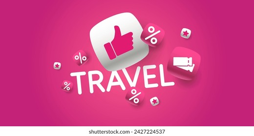 Conceptual poster sales and discounts of airplane tickets. Vector illustration.