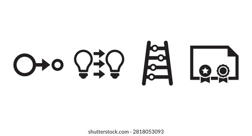 Conceptual progress from input to output symbolizing business growth and educational attainment. Ideal for project management or startup success.