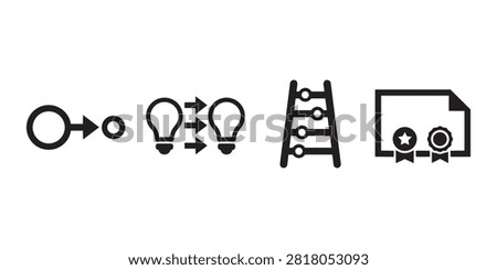Conceptual progress from input to output symbolizing business growth and educational attainment. Ideal for project management or startup success.