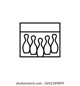 Conceptual Representation Of A Bowling Pins Rack With Outline Style