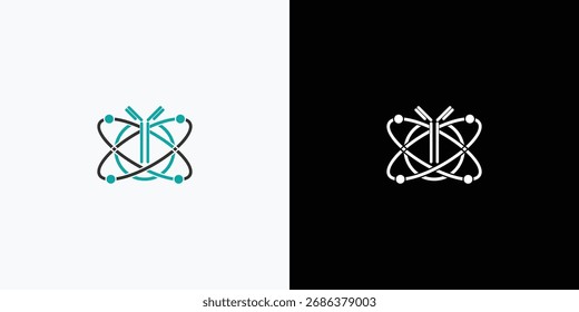 Representación conceptual de una molécula o anticuerpo con estructura atómica