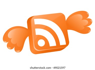 Conceptual RSS icon. Vector illustration for Your blog and website
