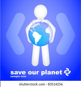 Conceptual Save Our Planet Design (Blue)