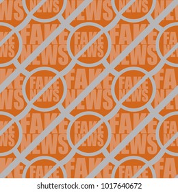 Conceptual seamless pattern with logo fake news. Global problems of humanity.