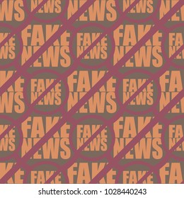 Conceptual seamless pattern with logo fake news. Global problems of humanity.