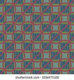 Conceptual seamless pattern with logo fake news. Global problems of humanity.