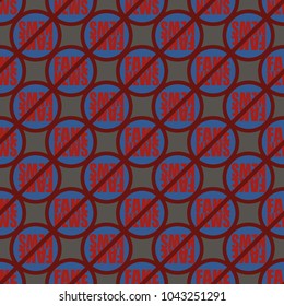 Conceptual seamless pattern with logo fake news. Global problems of humanity.