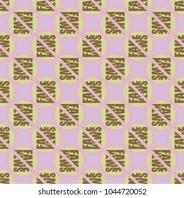 Conceptual seamless pattern with logo fake news. Global problems of humanity.