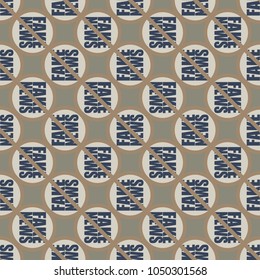 Conceptual seamless pattern with logo fake news. Global problems of humanity.