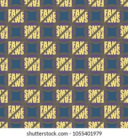 Conceptual seamless pattern with logo fake news. Global problems of humanity.