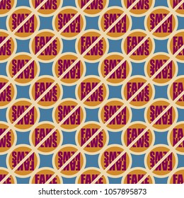 Conceptual seamless pattern with logo fake news. Global problems of humanity.
