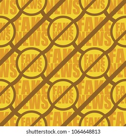 Conceptual seamless pattern with logo fake news. Global problems of humanity.