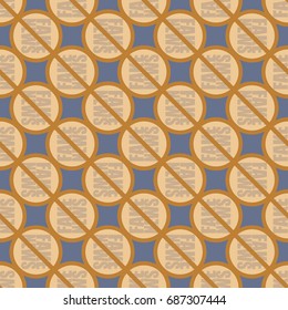 Conceptual seamless pattern with logo fake news. Global problems of humanity.