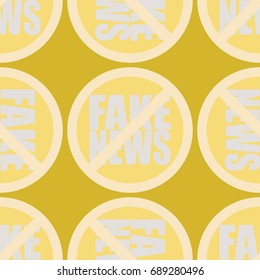 Conceptual seamless pattern with logo fake news. Global problems of humanity.