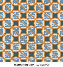 Conceptual seamless pattern with logo fake news. Global problems of humanity.