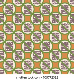 Conceptual seamless pattern with logo fake news. Global problems of humanity.