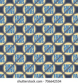 Conceptual seamless pattern with logo fake news. Global problems of humanity.