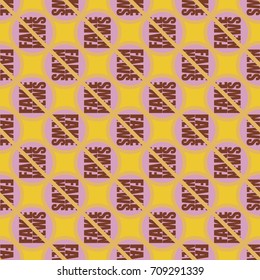 Conceptual seamless pattern with logo fake news. Global problems of humanity.